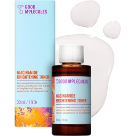 Good Molecules Niacinamide Brightening Toner 30ml/1oz - Facial Toner with Niacinamide, Vitamin C, and Arbutin For Even Texture, Tone - Skin Care for Face for Hyperpigmentation and Enlarged Pores