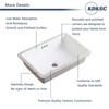 KDKSC 20 Inch Undermount Bathroom Sink Rectangular Undermount Sink White