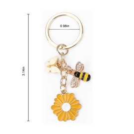 SHTALHST Daisy Keychain,Butterfly Keychain,Bee Keychain,Flower Keychain for Women,Cute Keychain & Purse Charms,Sunflower Keychain Gift for Christmas, Birthdays, Valentine’s Day, Mother's Day,Weddings