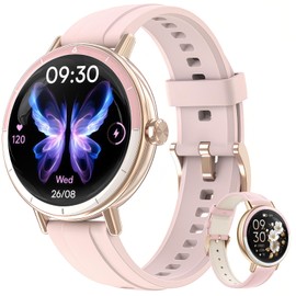 CATGIFF Smartwatch for Women Answer/Make Calls, 1.27 Inch Activity Tracker Watch with 100+ Watch Faces, 24/7 Heart Rate/Sleep/SpO2 Monitor/Pedometer/Calories/Sports Modes, Fitness Watch (Light Pink)