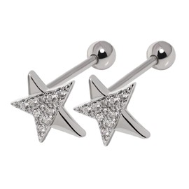 Meissa Ohrstecker aus Sterlingsilber für Damen, mit Schraubverschluss, niedliche Sicherheits-Rückseite, hypoallergene Ohrringe für Piercings (I)