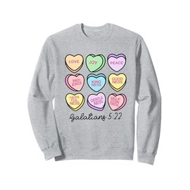 Women Christian Valentine Galatians Conversation Hearts Sweatshirt