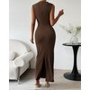BTFBM Women's Ruched Bodycon Dress Summer Casual Sleeveless Back Slit
