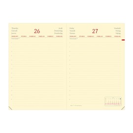 Daily 17 Silk Red Appointment Calendar Table Format