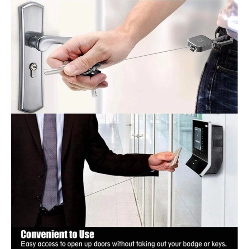 ELV Heavy Duty Self Retractable ID Badge Holder Key Reel