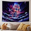 FENDROM Blacklight Galaxy Tapestry Trippy Planet Tapestry UV Reactive Neon