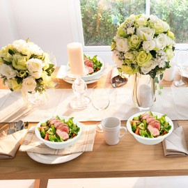 LDFDRT Soup Bowls Disposable Paper Plates Pack of 100 Soup Bowls Paper Bowls Sugar Cane Disposable Tableware Bowls Disposable Soup Bowl for Party and Picnics (White, 260 ml)