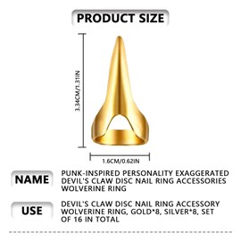 BHUJIA 18PCS Hair Braiding Tool, Hair Parting Nails Hair Parting Ring. Finger Pinky Parting Tool for Braids Selecting Tool Sectioning Ring Parting Ring for Hair Braiding Cutting (Gold, Silver)