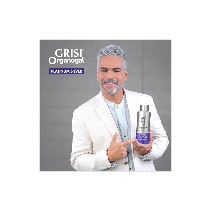 Organogal Grisi, Shampoo Silver para canas y cabellos claros, 400
