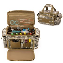 Rexmica Small Tool Bag for Men with Non-Slip and Thick Padded Base, Tactical Bag, Multifunctional Work Bag for Craftsmen, Electricians, Carpenters, Camouflage