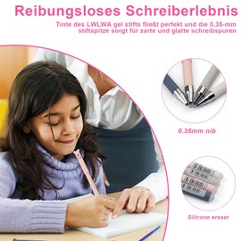 LWLWA Erasable Ballpoint Pen, Pack of 4, Blue, 0.35 mm, 20 Gel Pen Refills, Plastic Shell, Erasable Pen, Suitable for School Supplies, Office Supplies, Writing and Drawing