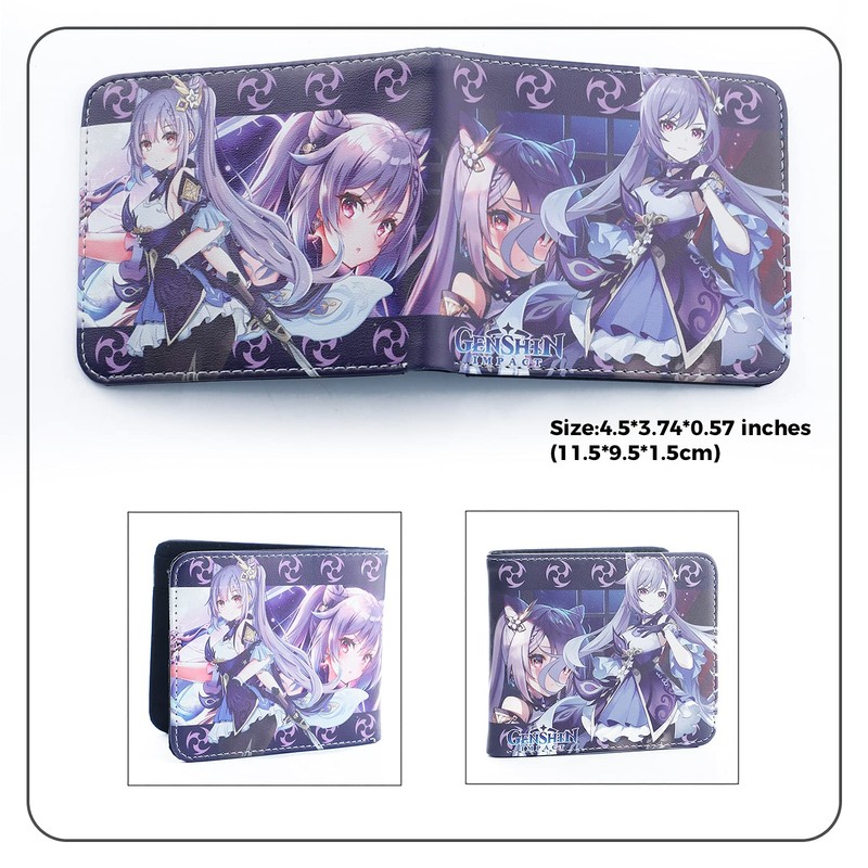 G-Ahora Men's Boys Genshin Leather Wallet Biofold Anime Wallet Credit