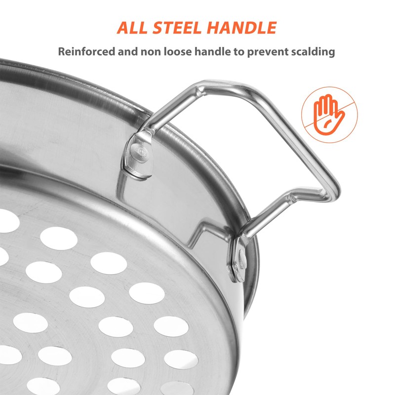 Stainless Steel Large Hole Colander for Shrimp Pasta & Vegetables