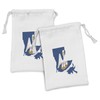 Lunarable Louisiana Fabric Pouch Set of 2, Pelican State Flag