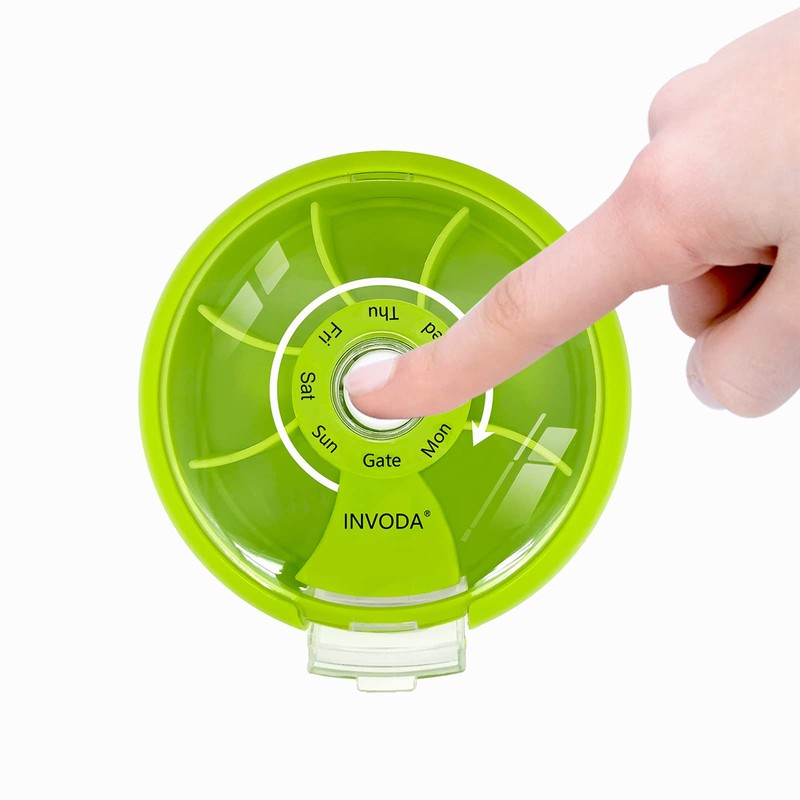 Pill Organizer Travel Pill Cases Weekly Cute Round Pill Box