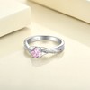 YL 925 Sterling Silver Engagement Ring 5MM Created Pink Tourmaline