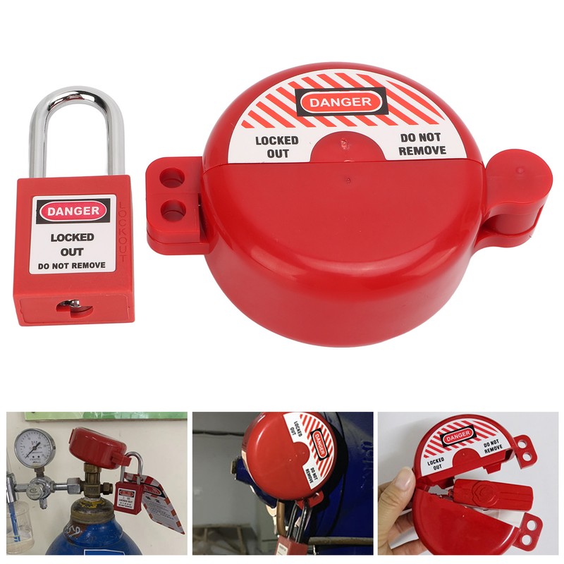 Lockout Tagout Valve Lock with Safety Padlock Heatproof Impact Resistant