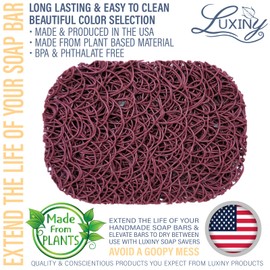 Soap Savers for Bar Soap, American Made by Luxiny, Lifts Soap in Soap Dishes & Shower Soap Holders -Handmade Soap Lasts Longer -Made from Plant Based Materials (Raspberry)