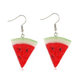 Novearring Fun Summer Fruit Earrings for Women 3D Watermelon Lemon Pineapple Banana Earrings Acrylic Resin Dangle Earrings Funny Unique Earrings for Women