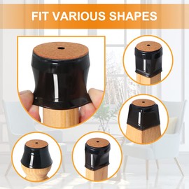24 Pcs Chair Leg Floor Protectors for Hardwood Floors Silicone Covers to Protect Wood Tile Floors Scratches Felt Pads Furniture Leg Caps No Noise (Fit:0.5"-0.89")