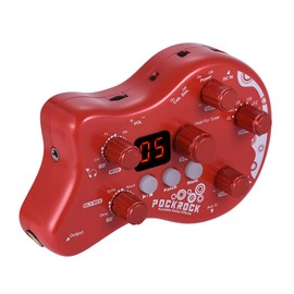 summina Distortion Pedal Guitar Multi-effects Processor Effect Pedal Guitar Effects Pedal 15 Effect Types 40 Drum Rhythms Tuning Function with Power Adapter (red)