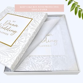 Award Winning Luxury White and Gold UK Wedding Planner Engagement Gift for Brides and Grooms. A Beautiful Complete Organiser Diary with Matching Gift Box and Complementary Smartphone App