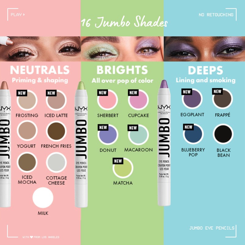 NYX PROFESSIONAL MAKEUP Jumbo Eye Pencil, Blendable Eyeshadow Stick &