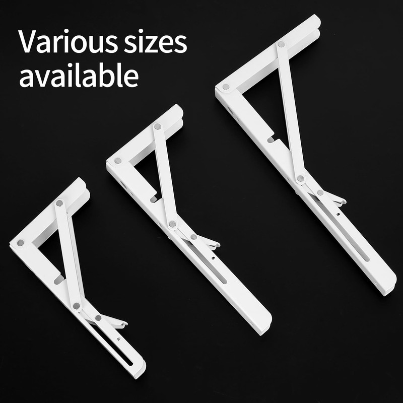 2 Pcs Folding Shelf Brackets Heavy Duty, Foldable Metal Wall