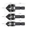 3 Pcs Countersink Drill Bit,Set Counter SinkBits Wood Countersunk Chamfer