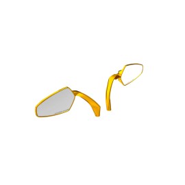 POWERJAMES Gold Motorcycle Handlebar Rear View Side Mirrors for Harley Touring FLHR FLTC