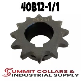 SUMMIT COLLARS #40 Roller Chain Sprocket B Type 1" Bore Hardened 12 Tooth 40B12-1/1