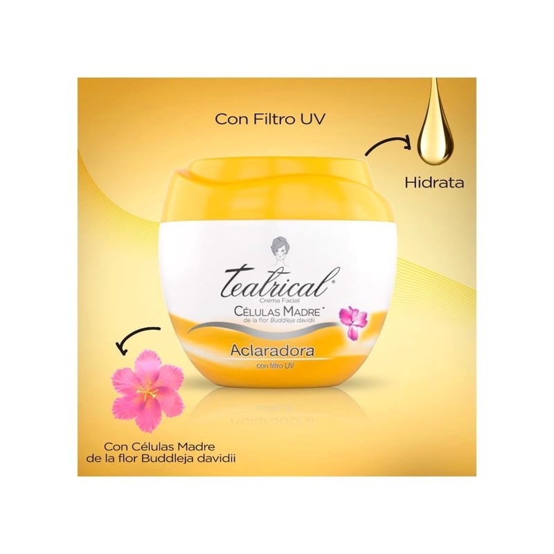 Crema facial Teatrical células madre aclaradora con filtro UV 400