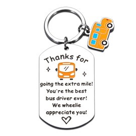 Bus Driver Appreciation Gifts School Bus Driver Gifts for Women Men Thank You Gifts for School Bus Drivers' Day Gifts Birthday Graduation Retirement Christmas Leaving Gifts School Bus Driver Keychain