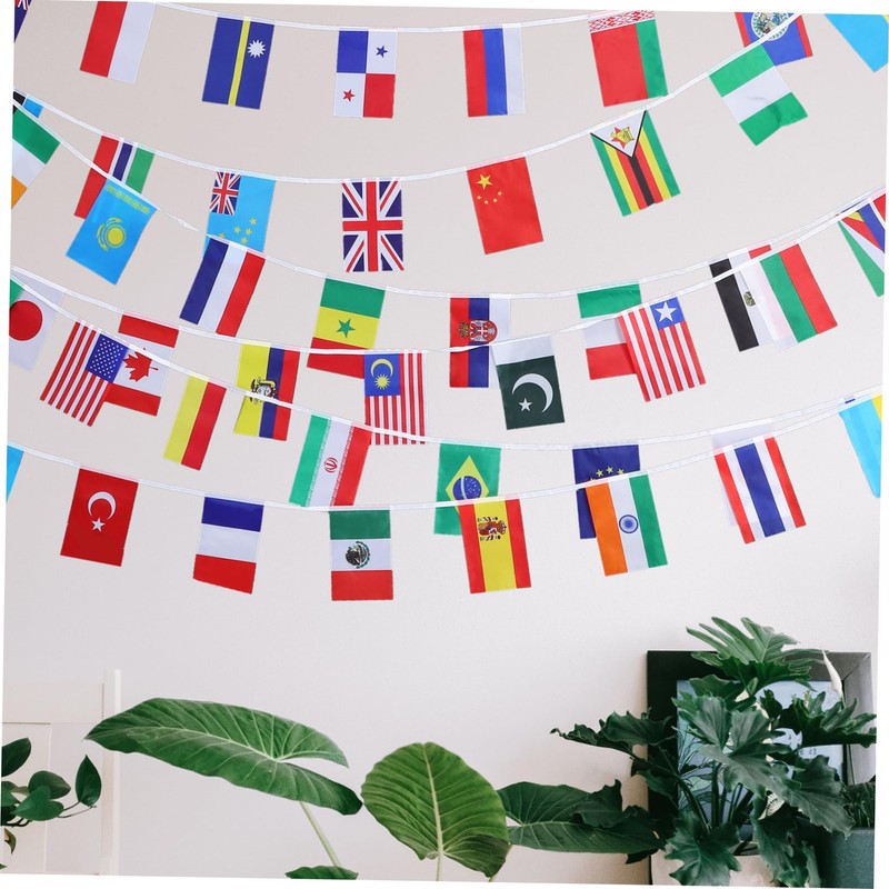 FELTECHELECTR National Flag String 12.5m Polyester Decorative Bunting Flags Decorations