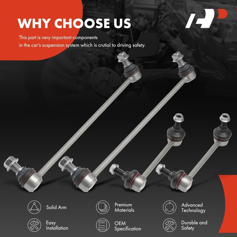 A-Premium Set of 4, Front & Rear Sway Bar Link
