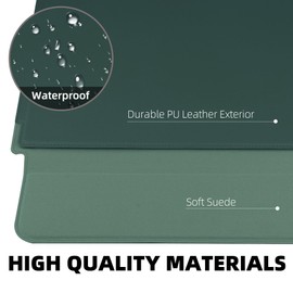 HoYiXi 13.3 Inch Laptop Sleeve Case PU Leather Case Compatible with MacBook Air M1 M2 2022-2018 / MacBook Pro 13 M2 2022-2016, Surface Pro 8 2021 / Surface Go 3 2021, Sleeve Pouch with Stand Green