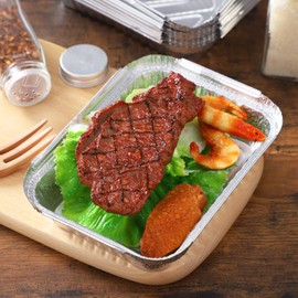 DOITOOL 60 Pieces Aluminium Grill Trays Aluminium Aluminium Tray Grill Small Aluminium Drip Trays for Weber Grill Accessories (570 ml)