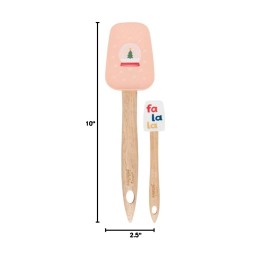 Now Designs Danica Ugly Xmas Sweater Silicone Spatula  w/Rubberwood Handle SET/2  7.5"L,