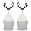 24 púas para decoración de cupcakes, diseño de ciervo negro