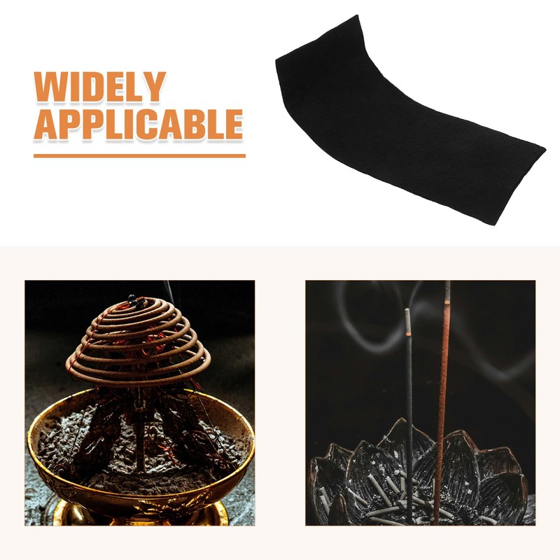 Ciieeo Fireproof Incense Burner Pad Black Censer Pad Non-Slip Heat-Resistant