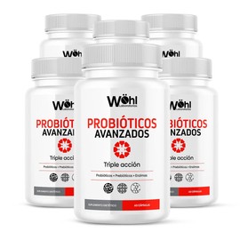 Paquete de 6 Frascos Probióticos Avanzados de Triple Acción (Probióticos  Prebióticos  Enzimas Digestivas) CU con 60 Capsulas Endospore Laboratorios  
