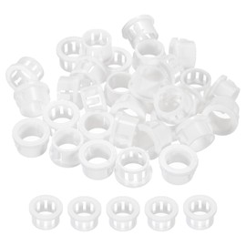 PATIKIL 48pcs Wire Grommet, 15.8mm Mounting Dia Plastic Grommets Cable Snap Bushing Cable Mounting Hose Bushing Grommet Protector Fasteners Locking Nylon for Wire Cable Hose, White