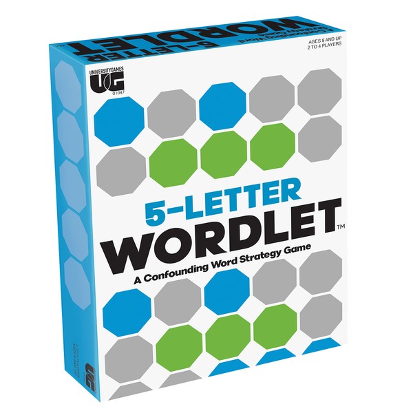 5 Letter Wordlet Wordle Style Puzzle Game from University Games, Based on The Popular Daily Online Word Puzzle Game, Great for Parties, Family Game Night and More, for 2 to 4 Players Ages 8 and Up