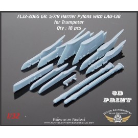 Flying Leathernecks Decals 1/32 Flying Leathernecks FL32-2065 Harrier Gr. 5 / 7 / 9 Wing pylons w/ LAU-138