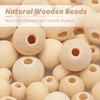 QGYM Wooden Beads for Threading 600 Pieces Natural Round Wooden