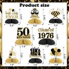 JOYMEMO 8Pcs 50 Year Class Reunion Honeycomb Centerpieces, Black and