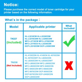 LCL Compatible Toner Cartridge Replacement for Brother TN227 TN-227 TN227BK TN227C TN227M TN227Y HL-L3210CW HL-L3230CDW HL-L3270CDW HL-L3290CDW MFC-L3710CW MFC-L3750CDW MFC-L3770CD HL-L3230CDN (KCMY)