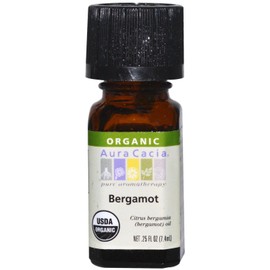Aura Cacia, Oil Essential Bergamot Organic, 0.25 Fl Oz