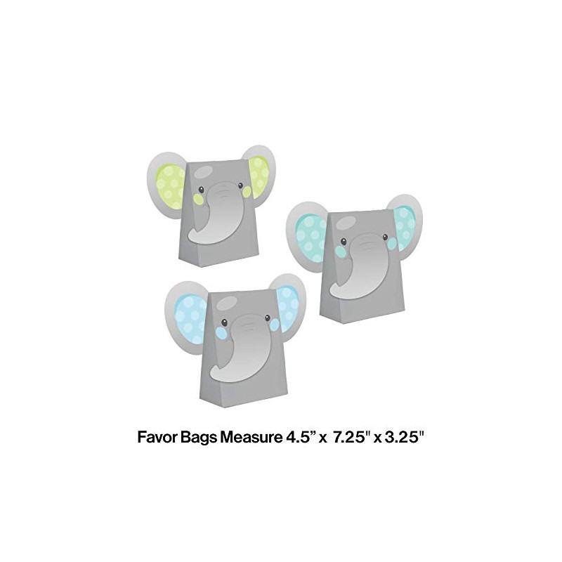 Enchanting Elephants Boy Paper Treat Bags, 8 ct