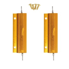 2pcs 100W 10K Ohm High Performance Wire Wound Resistor with Aluminum Housing and Screws
